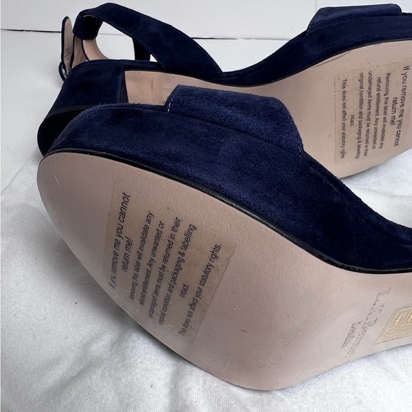 L.K. Bennet Suede round Toe Heels 37 blue - Picture 12 of 12